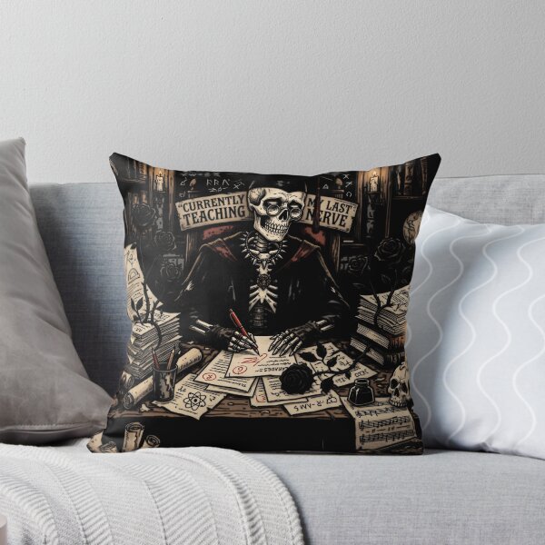 Item preview, Currently Teaching My Last Nerve Funny Gothic Skeleton Teacher designed and sold by printedartgoods.