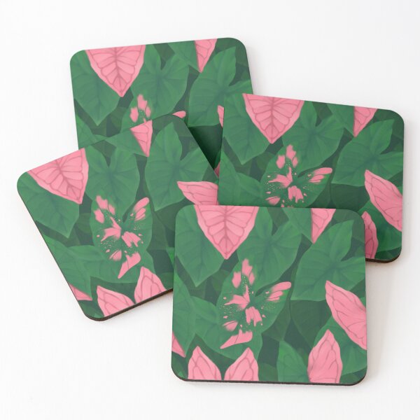 Item preview, Pink Splash Caladium Leaves - Aesthetic Tropical Pastel Botanical Pattern designed and sold by Niji Hibana.