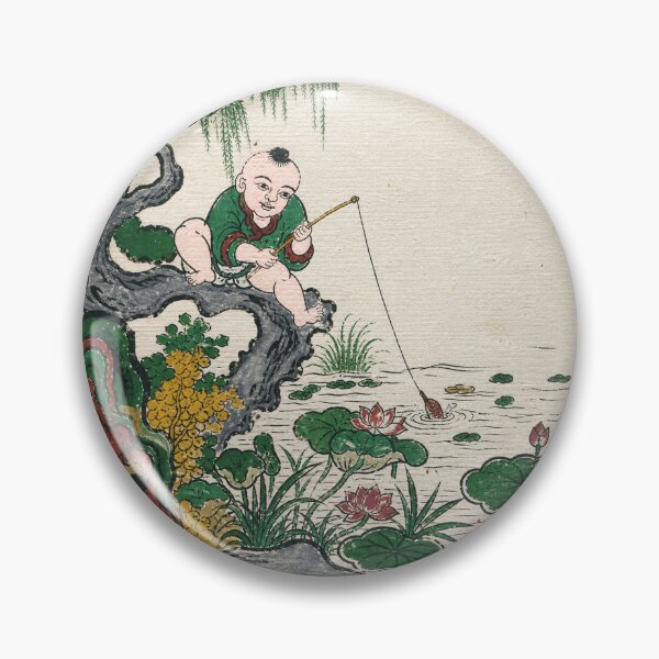 Item preview, Little Fisher Boy Traditional Garden Illustration designed and sold by eliramaison.