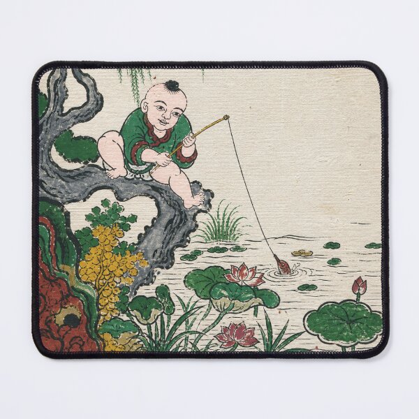 Item preview, Little Fisher Boy Traditional Garden Illustration designed and sold by eliramaison.