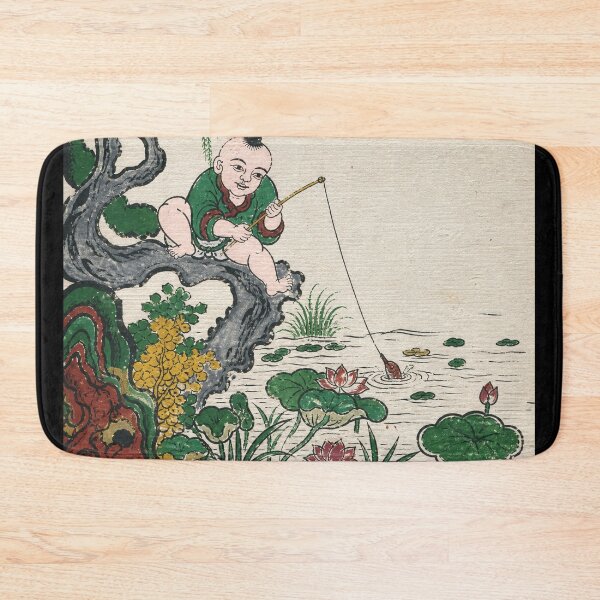 Item preview, Little Fisher Boy Traditional Garden Illustration designed and sold by eliramaison.