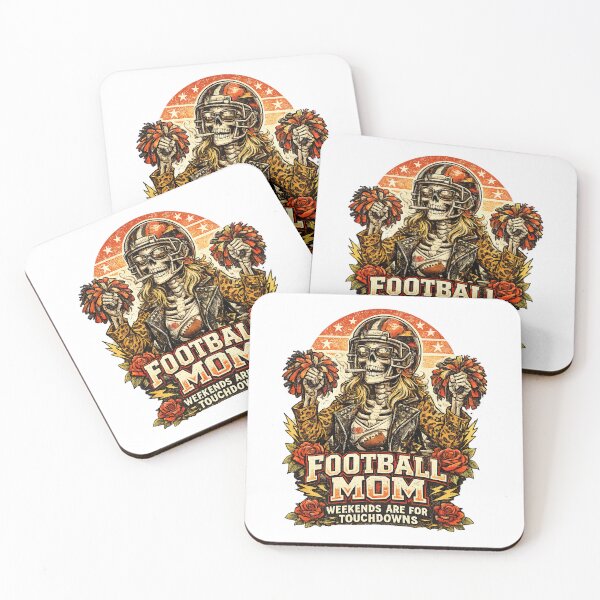 Item preview, Football Mom, Retro Vintage Style Skull Mom designed and sold by graphic-genie.