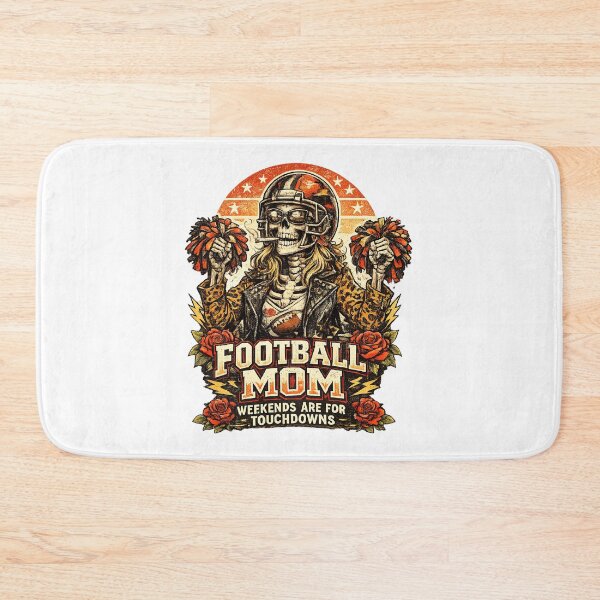 Item preview, Football Mom, Retro Vintage Style Skull Mom designed and sold by graphic-genie.