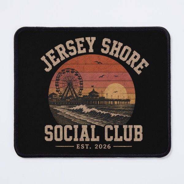 Item preview, Jersey Shore Social Club – Vintage Retro Sunset Tee designed and sold by JerseyGirls.
