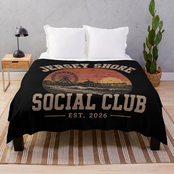 Item preview, Jersey Shore Social Club – Vintage Retro Sunset Tee designed and sold by JerseyGirls.
