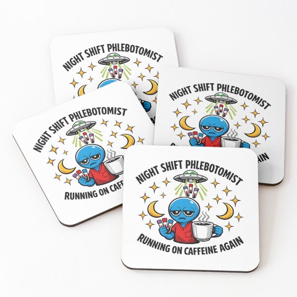 Item preview, Funny Blue Alien Phlebotomist Night Shift Meme Design for National Phlebotomist Recognition Week designed and sold by ClinicalHubs.