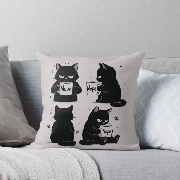 Item preview, Nope Cat Mood – Funny Introvert Black Cat Design designed and sold by PrintAura15.