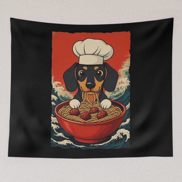 Item preview, Dachshund Ramen Dog Funny Noodle  designed and sold by JordynLadukeg65.