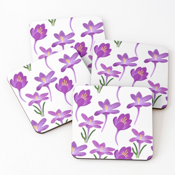 Item preview, Purple Crocus and Saffron Meadow - Early Spring Botanical Seamless Pattern designed and sold by Niji Hibana.