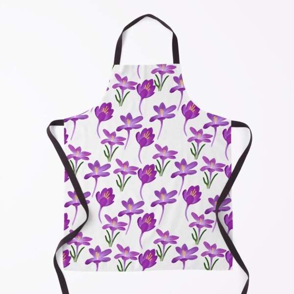 Item preview, Purple Crocus and Saffron Meadow - Early Spring Botanical Seamless Pattern designed and sold by Niji Hibana.