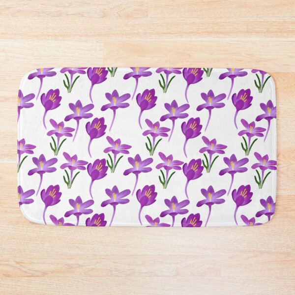 Item preview, Purple Crocus and Saffron Meadow - Early Spring Botanical Seamless Pattern designed and sold by Niji Hibana.