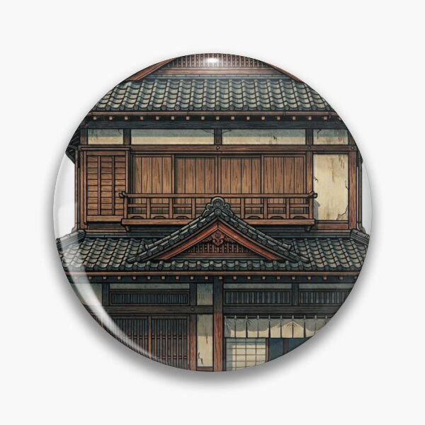 Item preview, Traditional Japanese Wooden House | Ukiyo-e Architecture Art designed and sold by vekotpu.