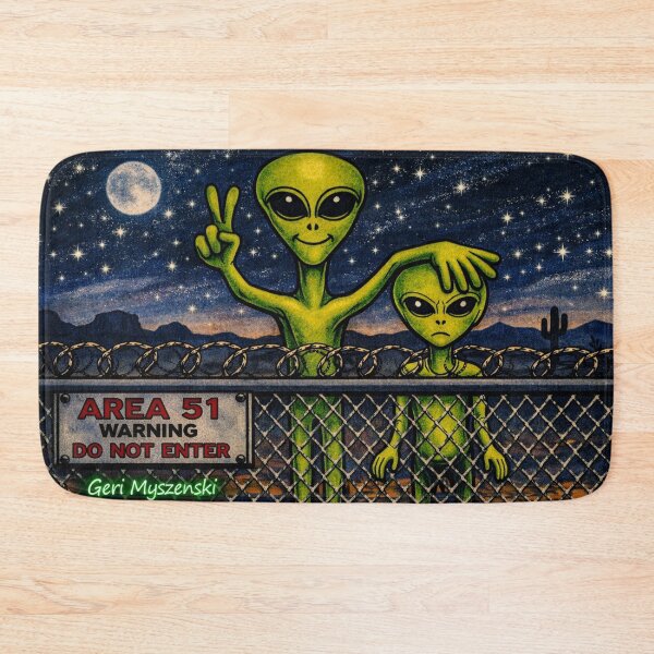 Item preview, Area 51 Warning Do Not Enter Aliens designed and sold by The Art Queen Of Michigan .
