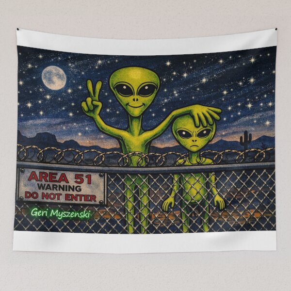 Item preview, Area 51 Warning Do Not Enter Aliens designed and sold by The Art Queen Of Michigan .