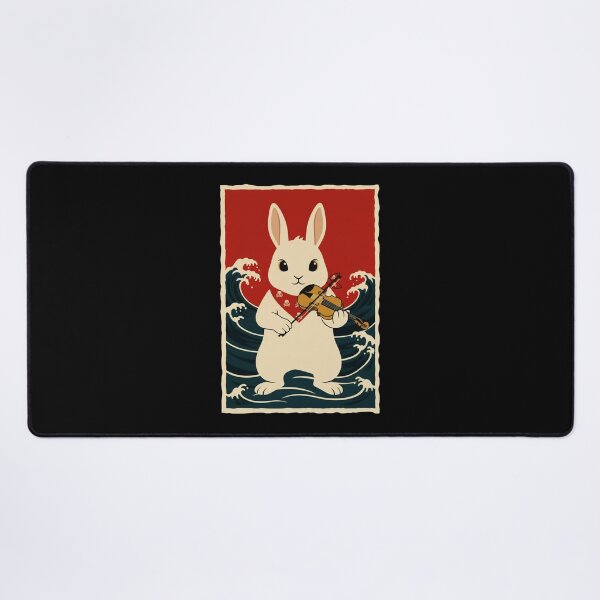 Item preview, Violin Bunny Japanese Wave Poster Style designed and sold by JordynLadukeg65.