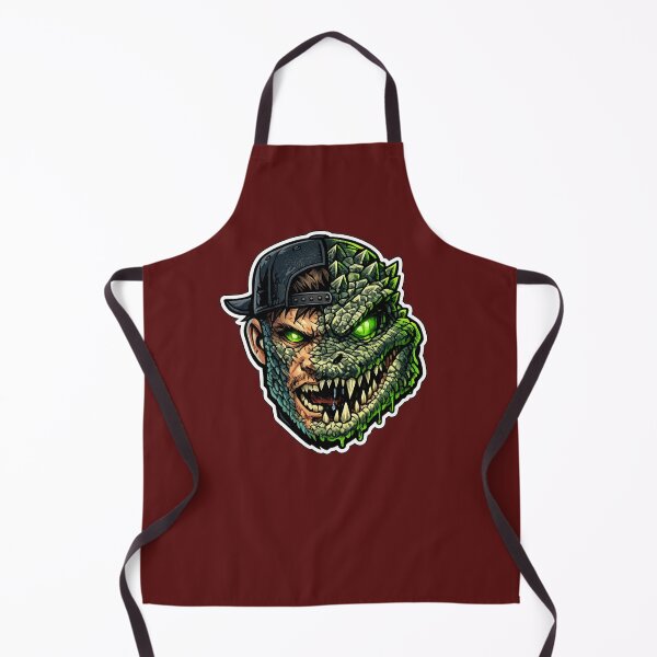 Item preview, Half Crocodile Monster Streetwear Sticker – Neon Green Hybrid Reptile Art designed and sold by KrishAuraa.