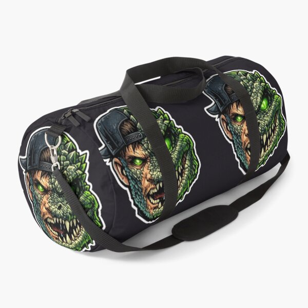 Item preview, Half Crocodile Monster Streetwear Sticker – Neon Green Hybrid Reptile Art designed and sold by KrishAuraa.