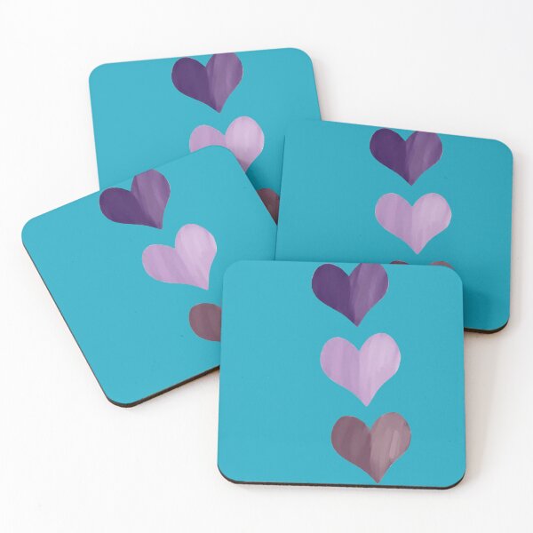 Item preview, Hand- Painted Purple Hearts Trio - Minimalist Boho Aesthetic  designed and sold by digitalbob60.