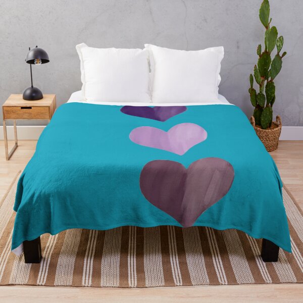 Item preview, Hand- Painted Purple Hearts Trio - Minimalist Boho Aesthetic designed and sold by digitalbob60.