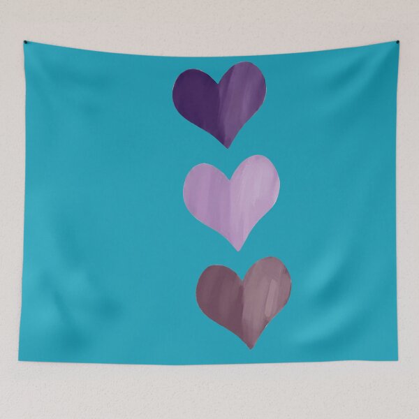 Item preview, Hand- Painted Purple Hearts Trio - Minimalist Boho Aesthetic  designed and sold by digitalbob60.