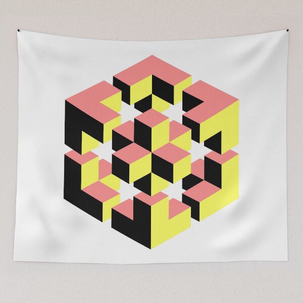 Item preview, impossible figure cuboid magic optical illusion designed and sold by Helen-Storm.