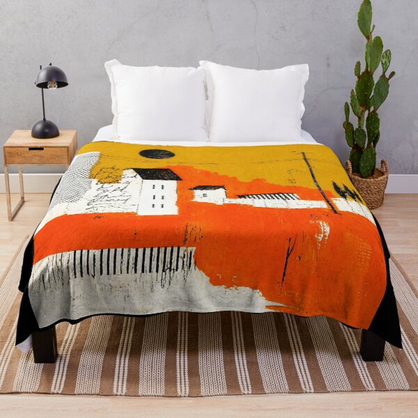 Item preview, Abstract Village Landscape in Warm Retro Colors designed and sold by Modaozushi216.