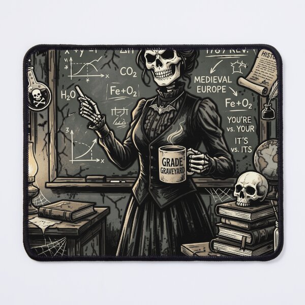 Item preview, Dead Tired But Still Teaching Gothic Skeleton Teacher Victorian designed and sold by printedartgoods.