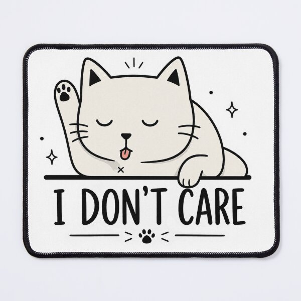 Item preview, I Don't Care Cat – Funny Lazy Cat Sticker Design designed and sold by PrintAura15.