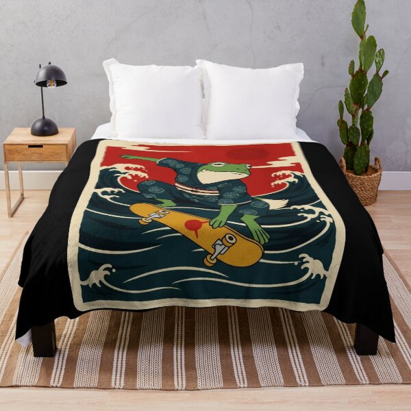 Item preview, Skateboard Frog Japanese Wave Retro designed and sold by JordynLadukeg65.
