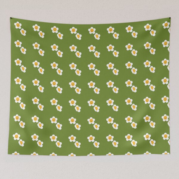 Item preview, Retro Groovy Smiley Daisy Pattern - 70s Flower Power Dopamine Decor designed and sold by Niji Hibana.