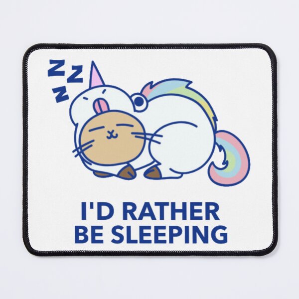 Item preview, I'd Rather Be Sleeping - Kawaii Cat in Unicorn Onesie designed and sold by GenZFashion000.