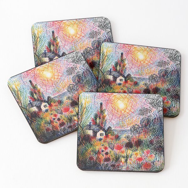Item preview, Chaotic Garden Sketch with Cottage and Sun designed and sold by Modaozushi216.