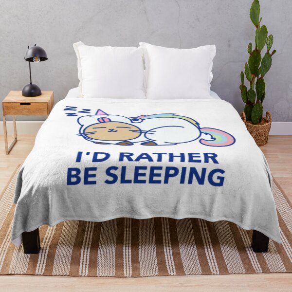 Item preview, I'd Rather Be Sleeping - Kawaii Cat in Unicorn Onesie designed and sold by GenZFashion000.