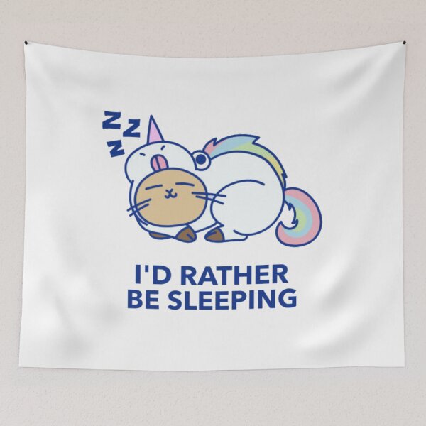 Item preview, I'd Rather Be Sleeping - Kawaii Cat in Unicorn Onesie designed and sold by GenZFashion000.