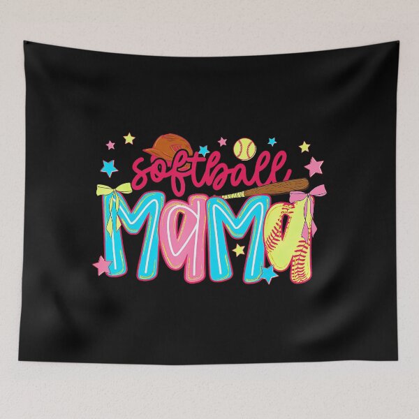 Item preview, Softball Mama Preppy Bow Game Day Style designed and sold by zamiokaline.