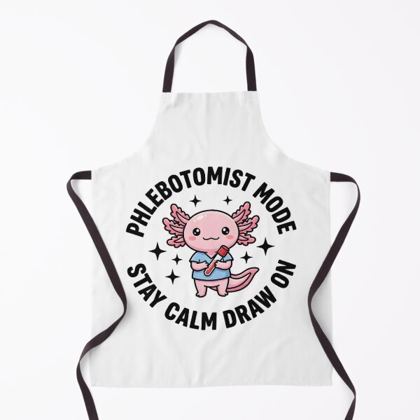 Item preview, Cute Axolotl Phlebotomist Meme Stay Calm Draw Mode National Phlebotomists Recognition Week Kawaii Medical Lab Sticker designed and sold by ClinicalHubs.