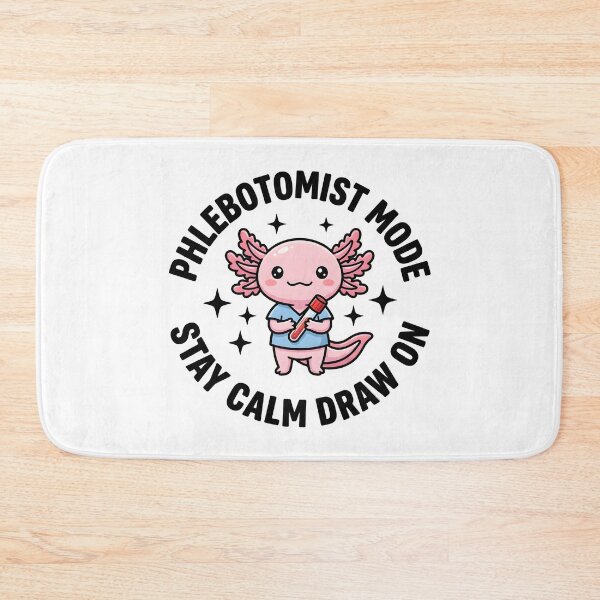 Item preview, Cute Axolotl Phlebotomist Meme Stay Calm Draw Mode National Phlebotomists Recognition Week Kawaii Medical Lab Sticker designed and sold by ClinicalHubs.