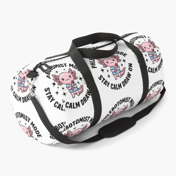 Item preview, Cute Axolotl Phlebotomist Meme Stay Calm Draw Mode National Phlebotomists Recognition Week Kawaii Medical Lab Sticker designed and sold by ClinicalHubs.