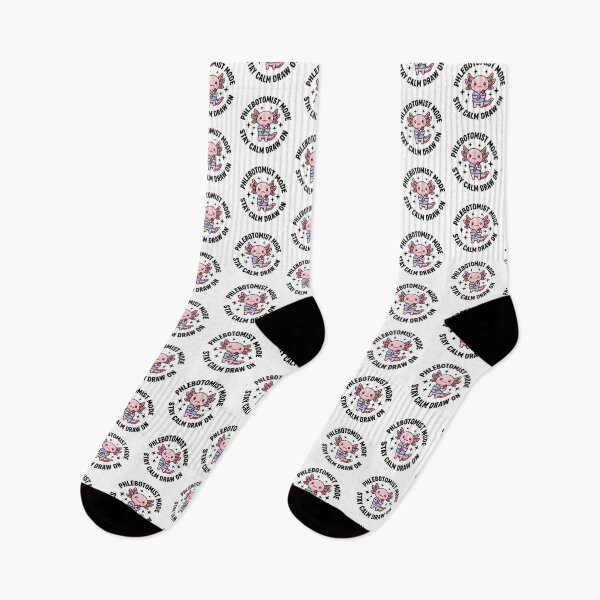 Item preview, Cute Axolotl Phlebotomist Meme Stay Calm Draw Mode National Phlebotomists Recognition Week Kawaii Medical Lab Sticker designed and sold by ClinicalHubs.