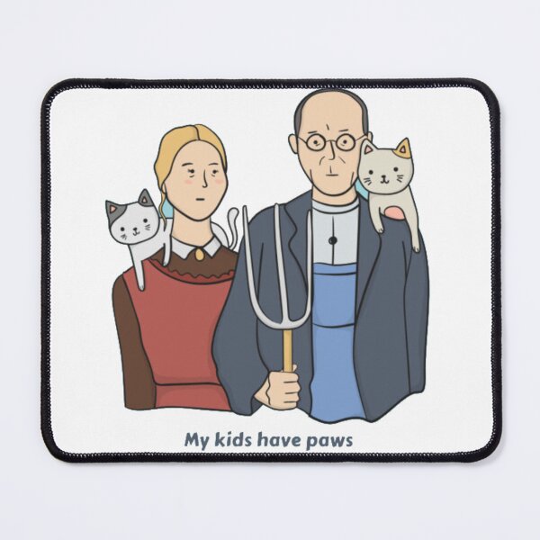 Item preview, My Kids Have Paws - American Gothic Cat Parody designed and sold by GenZFashion000.