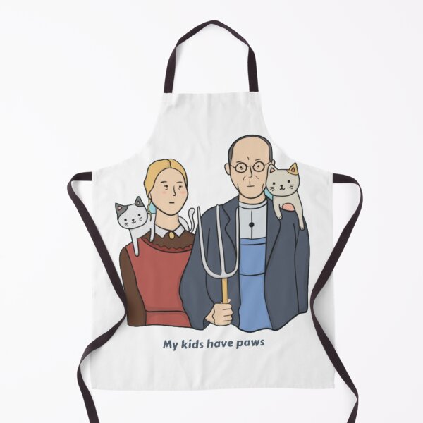 Item preview, My Kids Have Paws - American Gothic Cat Parody designed and sold by GenZFashion000.