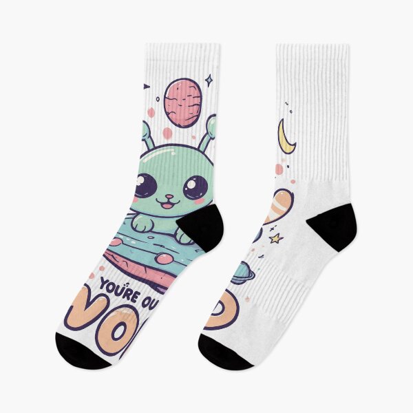 Item preview, Cute Cat and Alien in Space Kawaii UFO Design | You’re Out of This World designed and sold by Ferla.