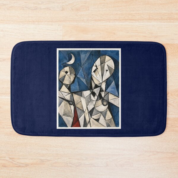 Item preview, Deep Blue Night - Abstract Cubist Figures under the Moon designed and sold by Lifer Art and Design.