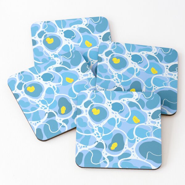 Item preview, Sunny Pool Water and Floating Rubber Ducks - Playful Kitsch Seamless Pattern designed and sold by Niji Hibana.