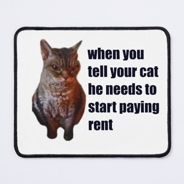 Item preview, Funny Cat Memes: When you tell your cat he needs to start paying rent designed and sold by Clawandchaos.
