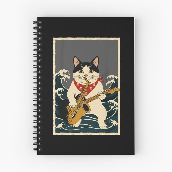 Item preview, Saxophone Cat Japanese Wave Poster designed and sold by JordynLadukeg65.