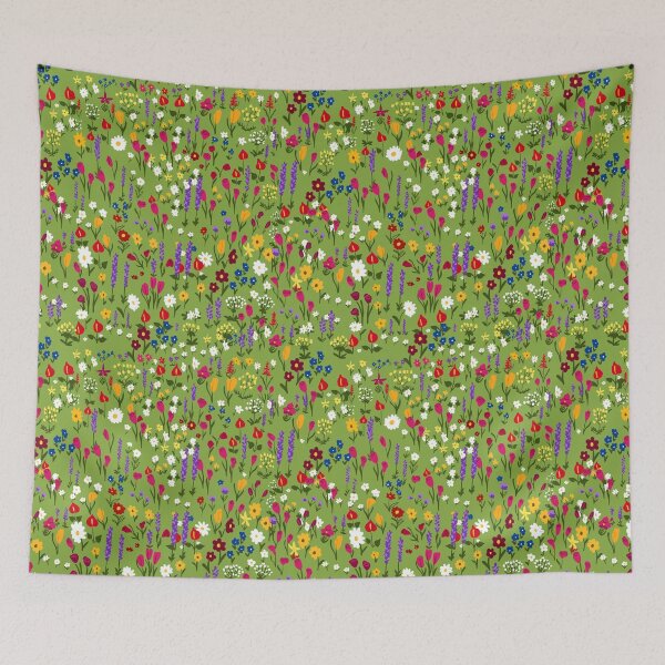 Item preview, Whimsical Wildflower Meadow - Pastel Botanical Garden Seamless Pattern designed and sold by Niji Hibana.