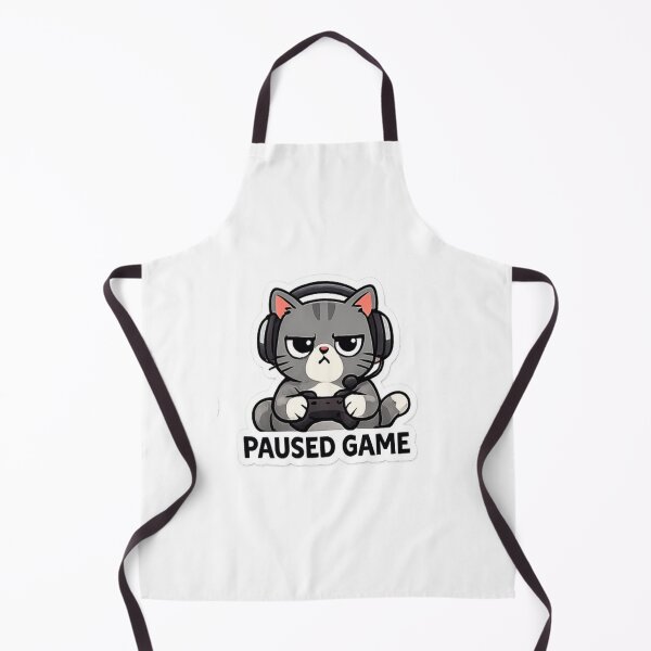 Item preview, Paused Game Funny Gamer Cat Sticker Design designed and sold by Artbysarmina.