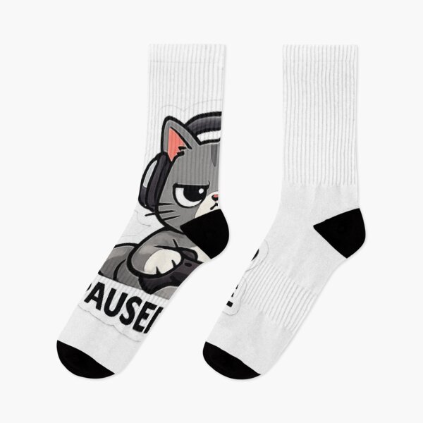 Item preview, Paused Game Funny Gamer Cat Sticker Design designed and sold by Artbysarmina.