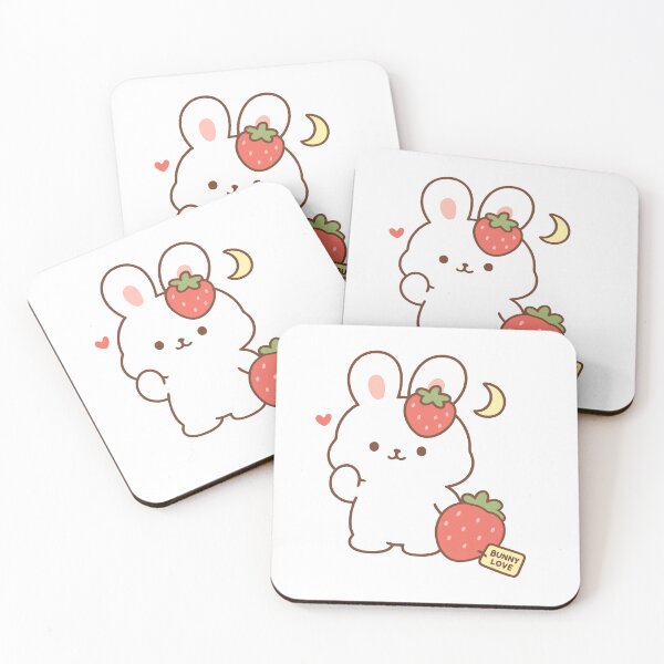 Item preview, Cute Strawberry Bunny Kawaii Aesthetic Cartoon Rabbit Lover designed and sold by Pinpondesigns.